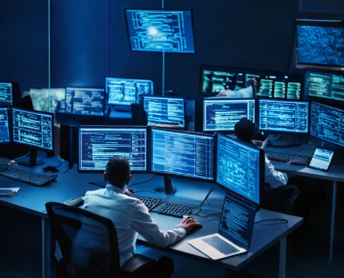 Centro de monitoreo SOC/NOC, como el que ofrece Tichile a sus clientes